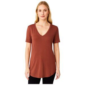 Carly Jean Los Angeles Small V Neck  Short  Sleeve Tunic T Shirt